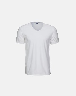 3-pack T-shirt v-neck | 100% økologisk bomuld | hvid -Dovre