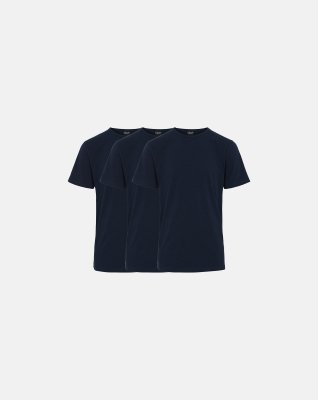 3-pak t-shirts | økologisk bomuld | navy -Claudio