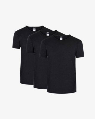 3-pak t-shirt | økologisk bomuld | sort -Claudio