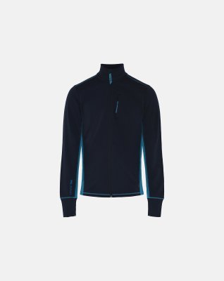 "Midlayer" zip | 100% merino uld | navy/blå -Dovre