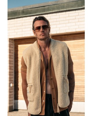 "Original" fleece vest | recycled polyester | beige -Resteröds