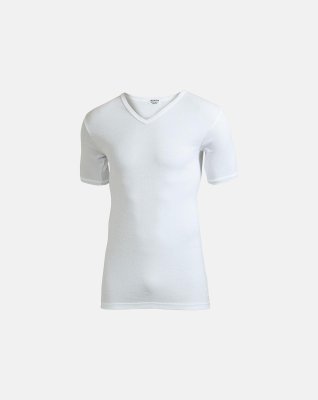 "Classic" t-shirt v-hals | 100% bomuld | hvid -Olympia