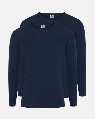 Langærmet t-shirt 2-pak | 100% merino uld | Navy -Dovre Langærmet t-shirt 2-pak | 100% merino uld | Navy -Dovre
