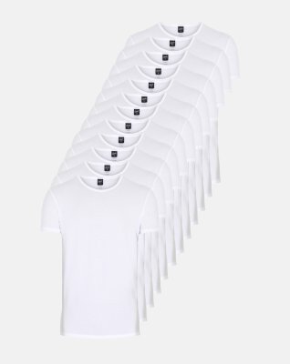 T-shirt 12-pak, Økologisk bomuld, Hvid T-shirt 12-pak, Økologisk bomuld, Hvid