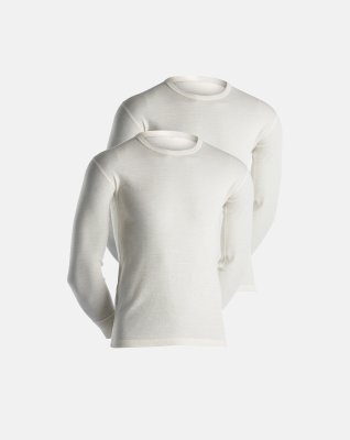 Langærmet t-shirt 2-pak | 100% merino uld | Hvid -Dovre Langærmet t-shirt 2-pak | 100% merino uld | Hvid -Dovre