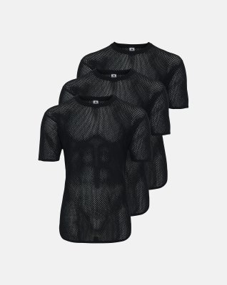 Undertrøje "mesh" 3-pak, 100% merino uld, Sort Undertrøje "mesh" 3-pak, 100% merino uld, Sort